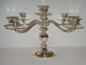 Kerzenleuchter,  5-armig - versilbert, Höhe ca. 100 cm