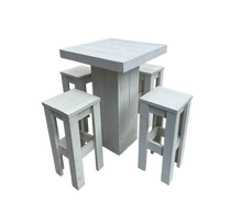 Woodlounge Stehtischset V1 4P. mieten – Stehtisch, Bistrotisch, Hochtisch, Partytisch, Miettisch