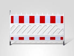 Schrankenzaun 2,00 x 1,00 m, Kunststoff, Absperrgitter