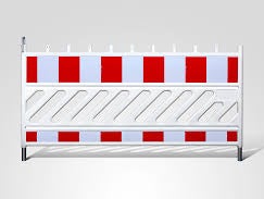 Schrankenzaun 2,00 x 1,00 m, Kunststoff, Absperrgitter