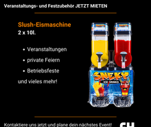 🔥 Slush Eis Maschine 2-Kammern (Power Profi) – Miete für Events, Partys & Straßenfest