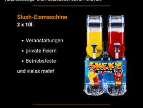 🔥 Slush Eis Maschine 2-Kammern (Power Profi) – Miete für Events, Partys & Straßenfest