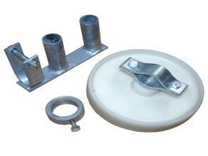 Torrollenpaket Bauzaun / Mobilzaun / Baustellenzaun, Torrolle, Torscharnier, Laufring