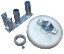Torrollenpaket Bauzaun / Mobilzaun / Baustellenzaun, Torrolle, Torscharnier, Laufring