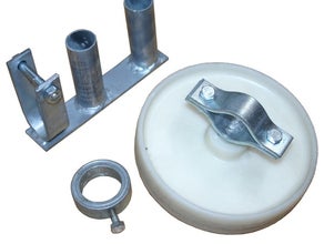 Torrollenpaket Bauzaun / Mobilzaun / Baustellenzaun, Torrolle, Torscharnier, Laufring
