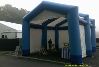 Zelt Blau/Weiß / Aufblasbares Zelt