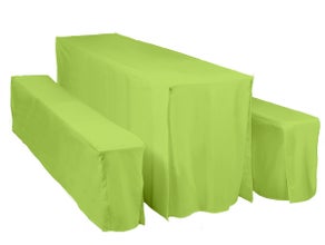 Festzeltgarnitur Hussen für Bierzeltgarnitur 50cm grün SONJA, bodenlang