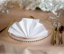 Platzteller mieten mit goldene Perlen, Verleih in 33647 Bielefeld, oder Platzteller mit Silber Perlen