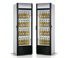 Glastür-Kühlschrank mieten (350 L) – XXL Flaschenkühlschrank mit Beleuchtung & Schloss