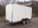 XL Kofferanhänger mit Türe, Anhänger mit Kofferaufbau 200 cm, 2500 kg Zul. Ges. Gewicht