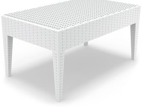 Rattan Couchtisch / Outdoor Loungetisch EDEN T weiß