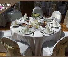 Bankett-Set Verleih für 8 Personen: Tisch inkl. Stühle mit Hussen und Tischdecke
