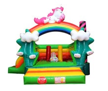 Profi Hüpfburg Luftburg Springburg Einhorn Regenbogen mit Rutsche Mädchentraum günstig leihen mieten in Mittelfranken Nürnberg Fürth Erlangen Ansbach Schwabach Lauf Zirndorf Roth