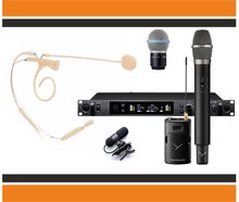 Profi 2-fach Funkmikrofon Set mit Handmikro, Headset, oder Ansteckmikrofon