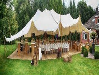 Stretchzelt 15 x 20 m weiß/creme - 300 qm