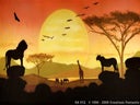 Afrika Kulisse, Sonnenuntergang, Giraffe, Savanne, Tiere, Wildtiere, Sonne