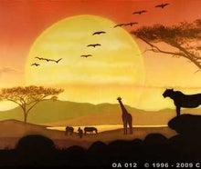 Afrika Kulisse, Sonnenuntergang, Giraffe, Savanne, Tiere, Wildtiere, Sonne