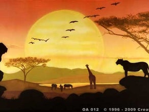 Afrika Kulisse, Sonnenuntergang, Giraffe, Savanne, Tiere, Wildtiere, Sonne