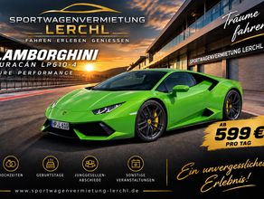 Lamborghini Huracan Sportwagen - Hochzeitauto - Mietwagen ab 24 Jahre