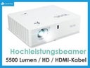 Beamer Videoprojektor für helle Räume 5500 Ansilumen DLP Laserprojektor Full HD