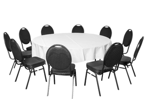 Dinnertableset 9 Tisch Stuhl Husse Banketttisch Bankettstuhl Polsterstuhl