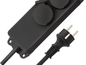 2-Fach Outdoor Schuko Verteiler mieten – Kabel & Adapter