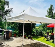 Partyzelt / Pavillion / Faltpagode 3 x 3 m (3,35 m hoch) weiss - hochstabiles Aluminiumprofil mit Scherenmechanik - super schnell aufgebaut