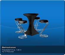 Barhocker Stehtisch Set inkl. Husse Hochtisch Hocker verschiedene Farben und Größen