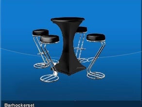 Barhockerset Z schwarz Barhocker Hochstuhl Stehtisch Hochtisch