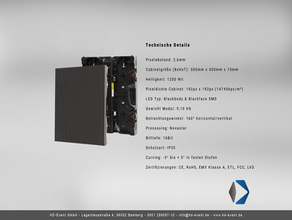 LED-Videowand Module für Ihr Event mieten | hochauflösende P2 Indoor Videowand-Module | INFiLED INTI 2,6mm | Modul 500mm x 500mm | Indoor-Videoscreen LED für Messe, Konferenz oder Produktpräsentation mieten