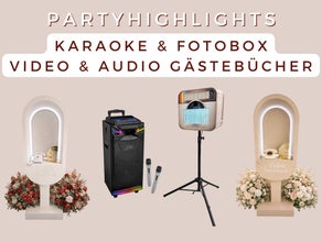 Fotobox, Karaoke, Video Gästebuch, Audio Gästebuch, Fotobooth, Photobooth, Partyhighlight Hochzeit