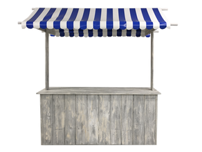 Buffet-Marktstand blau mieten – Bartheke, Mobile Bar, Ausschanktheke, Eventtheke