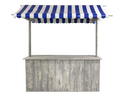 Buffet-Marktstand blau mieten – Bartheke, Mobile Bar, Ausschanktheke, Eventtheke