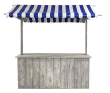 Buffet-Marktstand blau mieten – Bartheke, Mobile Bar, Ausschanktheke, Eventtheke