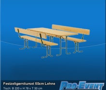 Bierzeltgarniturset 50cm Lehne