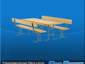 Bierzeltgarniturset 50cm Lehne