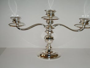 Kerzenleuchter, 3-armig - versilbert, gross - Höhe ca.35 cm