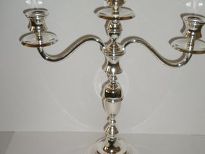 Kerzenleuchter, 3-armig - versilbert, gross - Höhe ca.35 cm