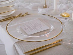 Platzteller mieten  mit Goldrand, Verleih in 33647 Bielefeld, Silber Rand oder Roségold-Rand/ Kupfer