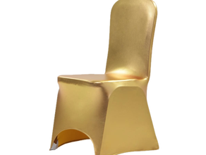 Stretchhusse Stuhl Gold mieten – Mietstuhl, Eventstuhl, Veranstaltungsstuhl, Sitzmöbel
