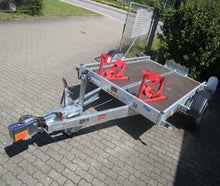 Motorrad Anhänger 1300 KG Absenkbar für1-2 Motorräder Anhänger Mieten PKW Anhänger Autotransport Kofferanhänger Motorrad Anhänger Trailer Planen Anhänger Kipper