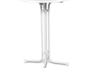 Stehtisch / 4 Fußsystem klappbar Ø 80cm, weiß JOHN