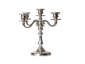 Silberleuchter 5-armig Fuß Ø 12 cm, Höhe 35 cm