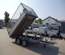 gebremster Hochlader elektrischer Dreiseitenkipper mit Gitteraufsatz 3,05x1,80x1,05m- 2700kg Anhänger