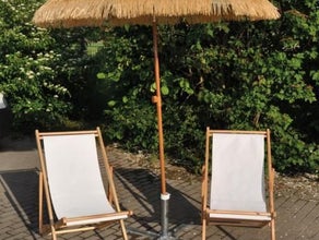 Sonnenschirm Bastoptik inklusive Schirmständer inkl.19% MwSt.
