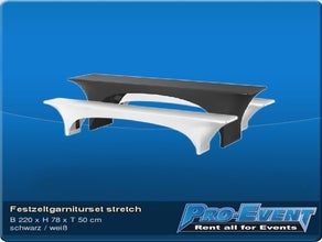 Festzeltgarniturset stretch schwarz/weiß