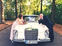 Weiße Mercedes S-Klasse Oldtimer aus den 60ern als Hochzeitsauto mieten. Selbstfahrer mit Chauffeur!!