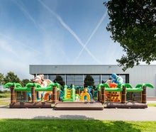 XXL Hüpfburg Jungle World mieten Dschungle Wilde Tiere Rutsche Kletterberg