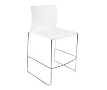 Barhocker mit Rückenlehne WEB weiß