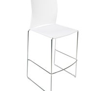 Barhocker mit Rückenlehne WEB weiß